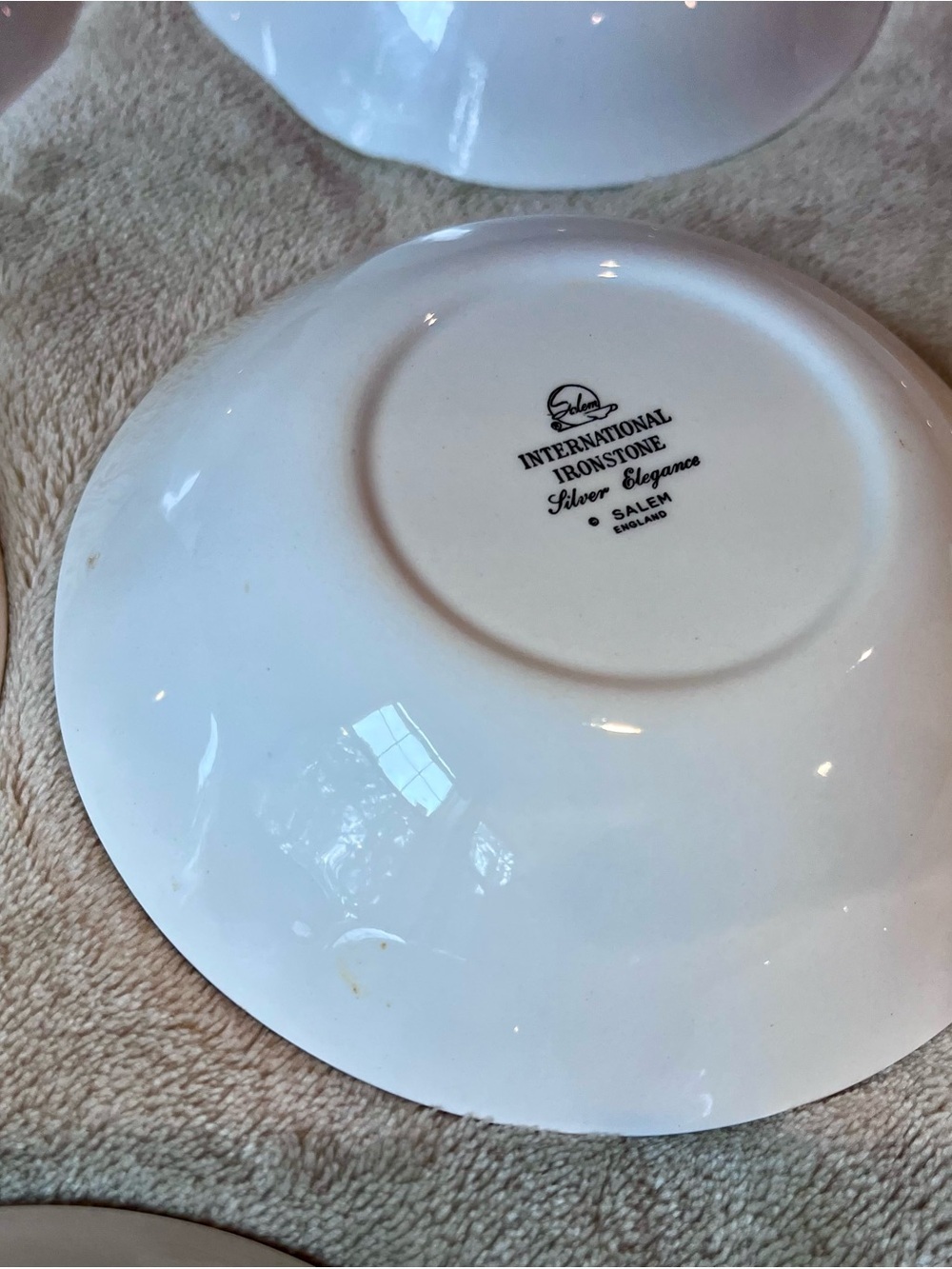 Vintage International Silver Silver Elegance Ironstone Bowls Set of 8 England - Picture 8 of 16